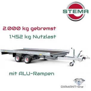 STEMA-Carrier-XL-2000-Tandem-Universal-Fahrzeugtransporter-Reling-Alu-Auffahrrampen-3.01×1.83m