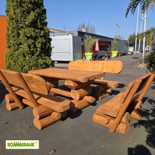 SOMMERAUE®-Baumstamm-Gartenmoebel-in-einzigartiger-uriger-Blockhausoptik-1 2