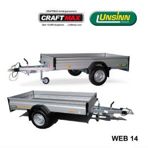 UNSINN® 1300 ALU-Kastenanhänger 2.50×1.26×0.30m V-Deichsel gebremst, 100km/h mögl. – BESTER PREIS IM NETZ –