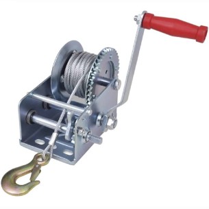 Seilwinde, mechanisch 1.130kg Zuglast inkl. Seil & Karabiner, 10m Seilwinde Handwinde 4:1/8:1 Seildurchmesser 5mm 2 Geschwindigk