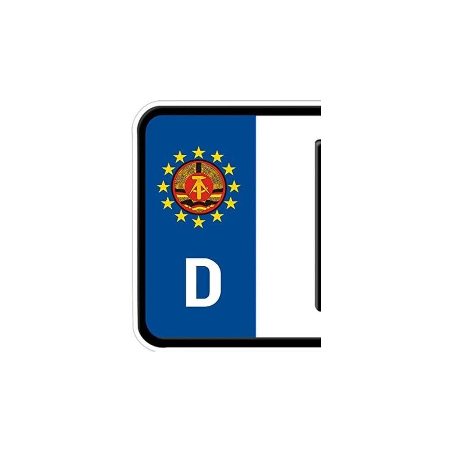 Aufkleber-auf-Nummernschild-DDR-Wappen