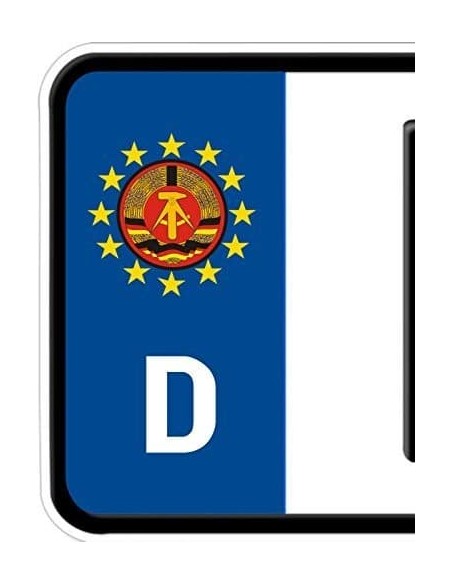 Aufkleber-auf-Nummernschild-DDR-Wappen