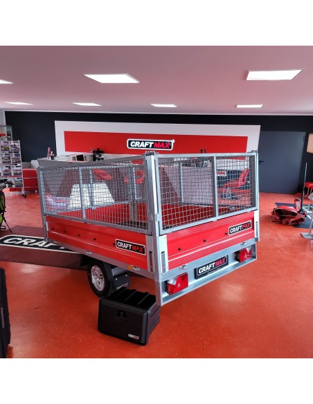 CRAFTMAX-COLOURLINE-Edition-red-Pritschenhochlader-750-Kg-V-Deichsel-mit-Welldrahtgitteraufsatz-1