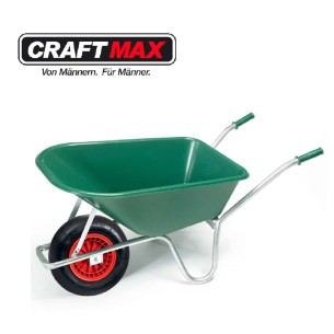 CRATMAX-green-Gartenschubkarre-100-L-gruene-PP-Mulde-PU-Rad-1