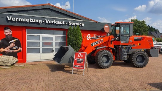 CRAFTMAX-Radlader-4×4-Allrad-70KW95PS-Diesel-Motor-35kmh-2.500kg-Hubkraft-5.500kg-Eigengewicht-067m³-Schaufelkapazitaet 2