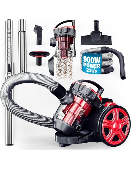 CRAFTMAX-Multi-Zyklon-900W-Beutelloser-Bodenstaubsauger-HEPA-Filter-3-Liter-Behaelter-Staubsauger-1