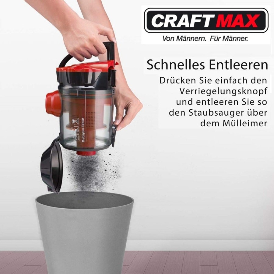 CRAFTMAX-Multi-Zyklon-900W-Beutelloser-Staubsauger