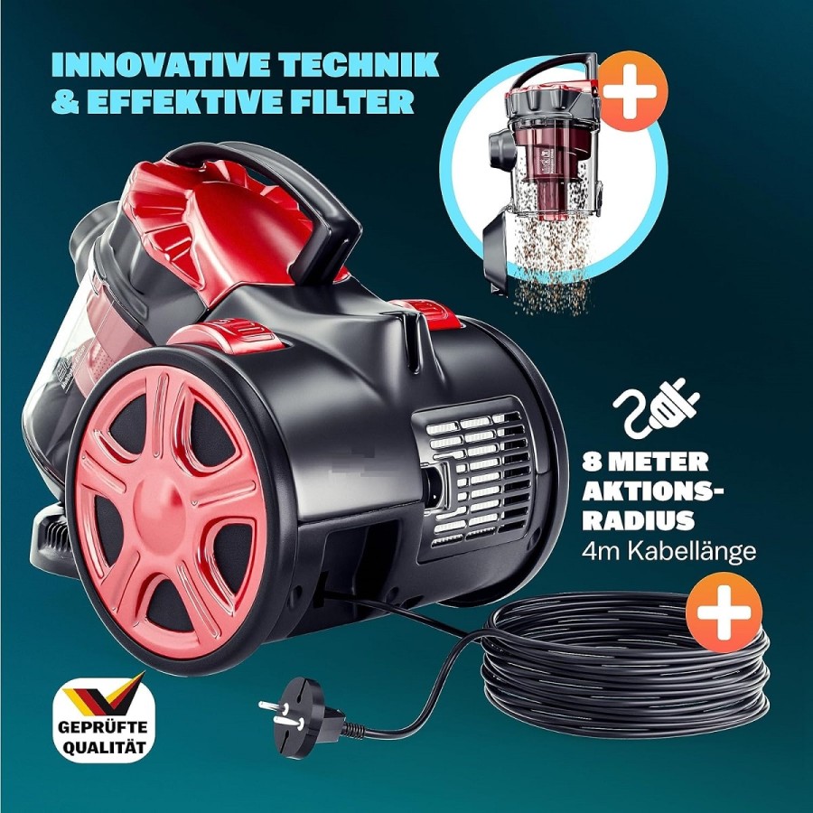 CRAFTMAX-Multi-Zyklon-900W-Beutelloser-Bodenstaubsauger-HEPA-Filter-3-Liter-Behaelter-Staubsauger-3