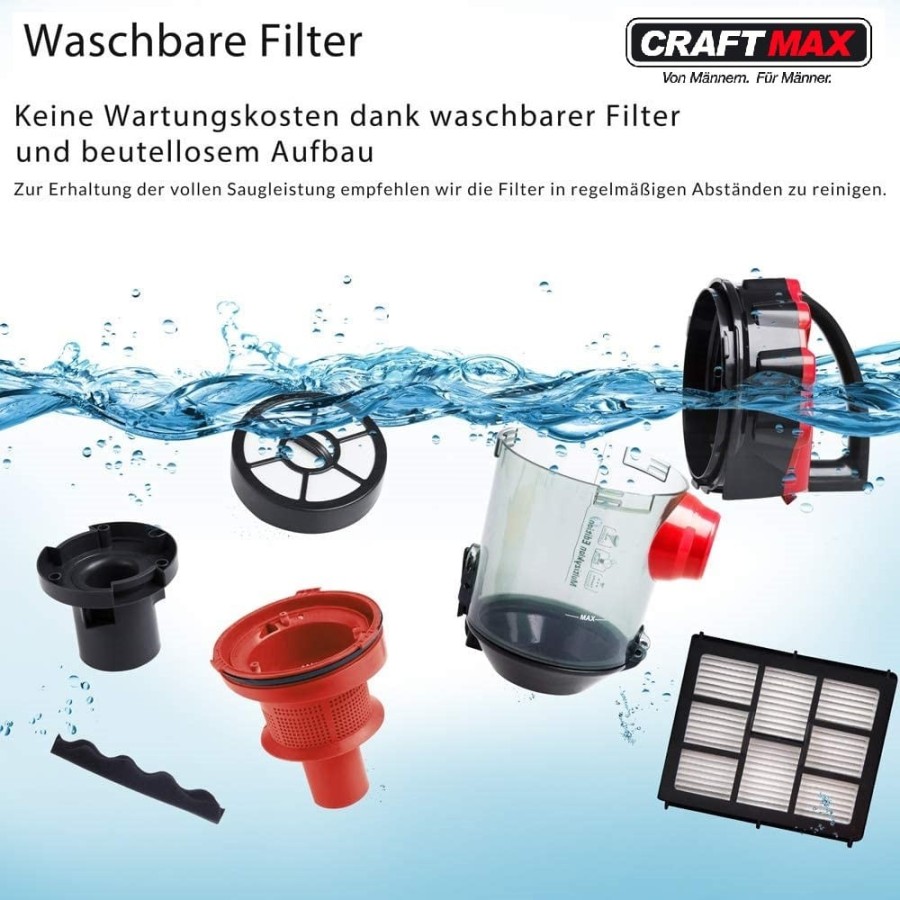 CRAFTMAX-Multi-Zyklon-900W-Staubsauger-HEPA-Filter-auswaschbar