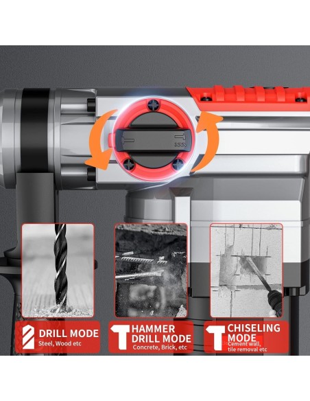 CRAFTMAX-Pneumatischer-Bohrhammer-SDS-Plus-1500W-4-in-1-Funktionen-Anti-Vibrationsgriff-6
