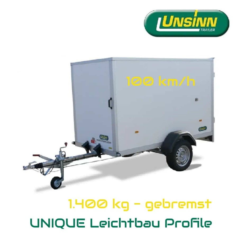 UNSINN-Unique-1400-Kofferanhaenger-UKU-251415-14-14-mit-Doppeltuer-2.55×1.42×1.53m-GFK-Oberflaeche-Innenleuchte-Stuetzen-–-100km
