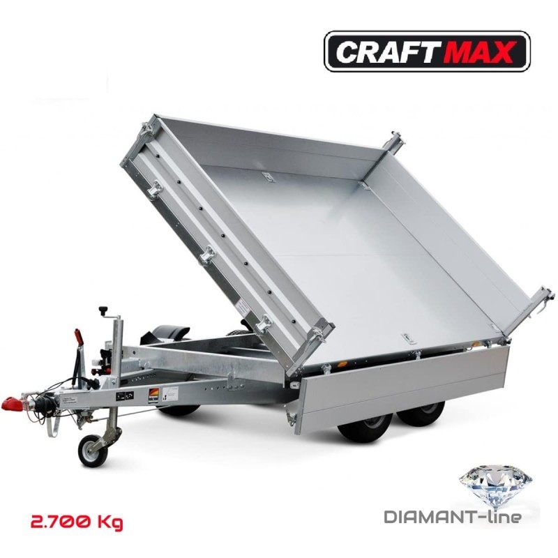 CRAFTMAX-DIAMANT-line-2700-3-Seiten-Kipper-3.01×1.83x0.35m-Metalldoppelbordwand-ALU-Zink-legiert-Handhydraulikpumpe