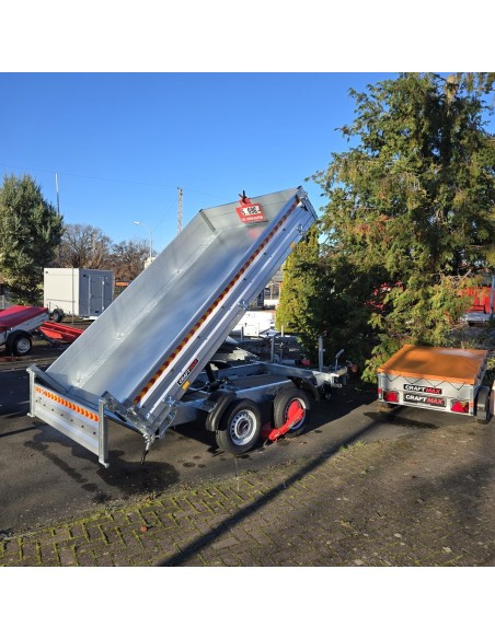 3-Seiten-Kipper-2700kg-3.01×1.83x0.35m-Metalldoppelbordwand-ALU-Zink-legiert-Handhydraulikpumpe