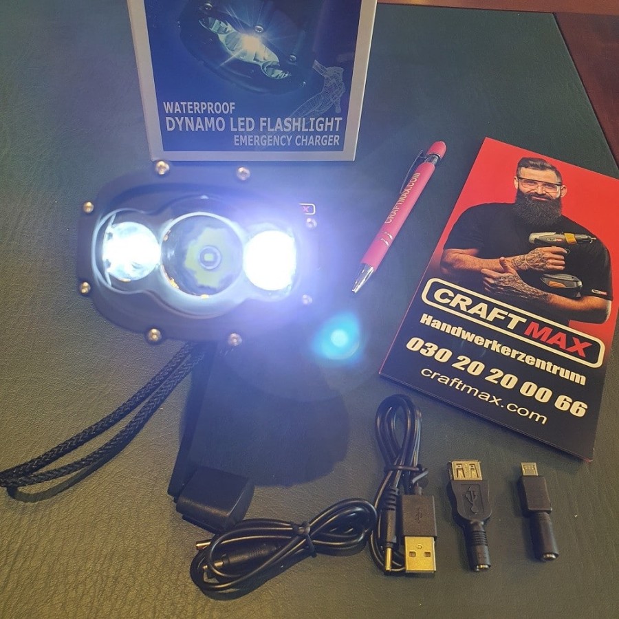 Shark-LED-Notfall-Dynamo-Kurbeltaschenlampe-3