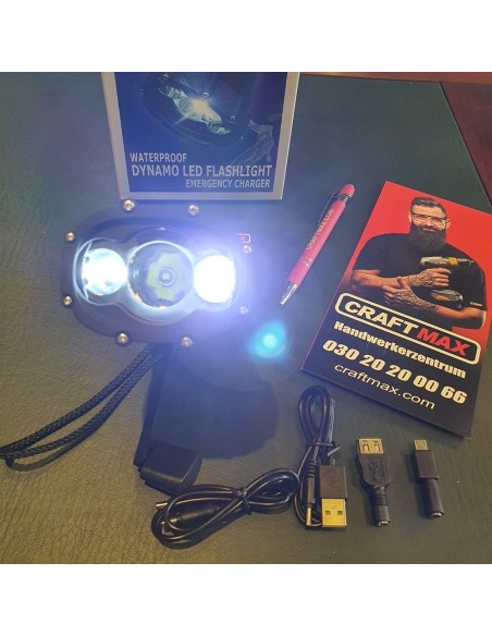Shark-LED-Notfall-Dynamo-Kurbeltaschenlampe-3