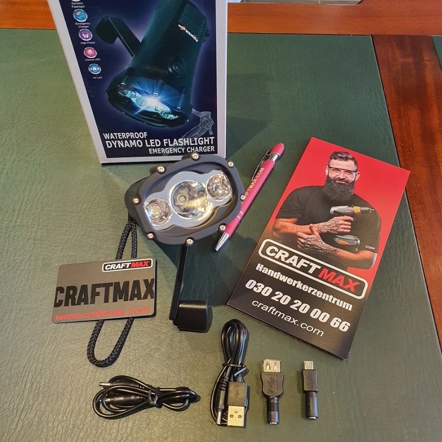 Shark-LED-Notfall-Dynamo-Kurbeltaschenlampe-1