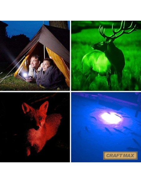 CRAFTMAX-Klarus-FH10-900-Lumen-Collimatorlampe-4-LED-rot-gruen-blau-weiss-Licht-IPX4-Wasserdicht-9