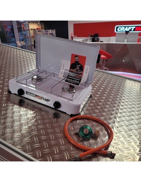 CRAFTMAX-mobiler-Gaskocher-2-flammig-Zuendsicherung-Gasschlauch-Gasregler-4
