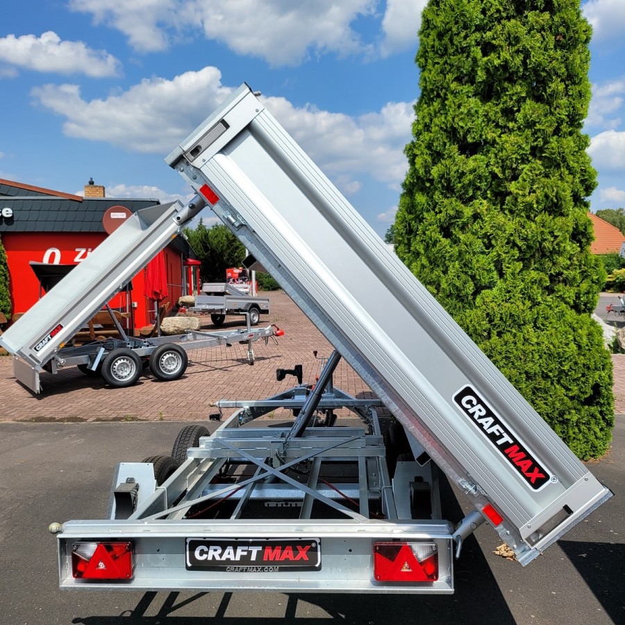 CRAFTMAX-BOSS-Dreiseitenkipper-2.600Kg-ALU-Bordwaende-Stahlboden-pumpless-Hydraulik-Akku-Schrauber-306x175x30cm-15