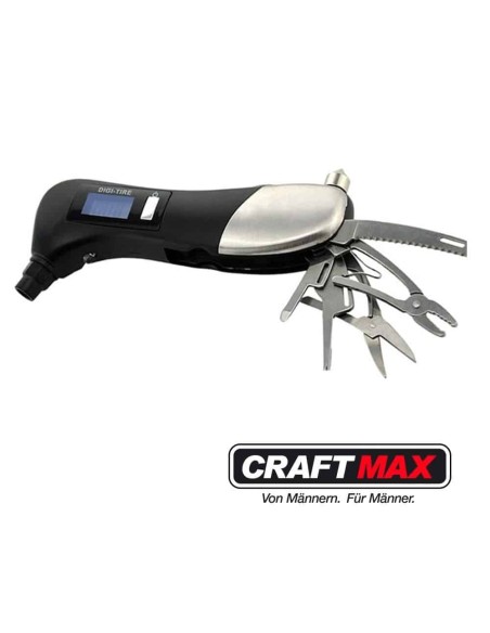 CRAFTMAX-Digital-Reifendruckpruefer-mit-Multifunktionswerkzeug-Edelstahlgriff