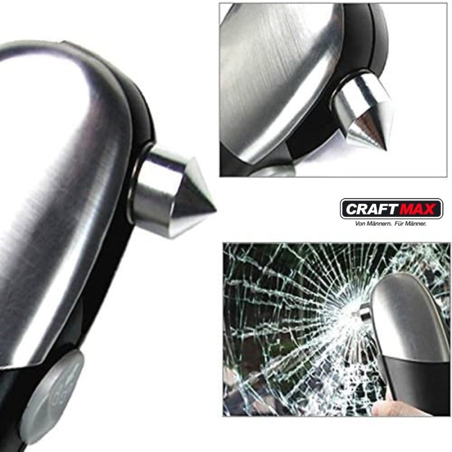 CRAFTMAX-Digital-Reifendruckpruefer-mit-Notfallhammer-Edelstahlgriff
