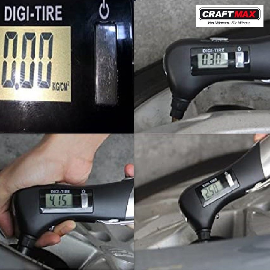CRAFTMAX-Digital-Reifendruckpruefer-mit-Werkzeug-Edelstahlgriff