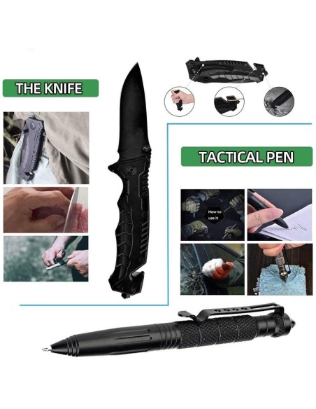 CRAFTMAX-Survival-Werkzeuge-Rettungsdecke-Taktikstift-Taschenlampe-Zange-Drahtsaege
