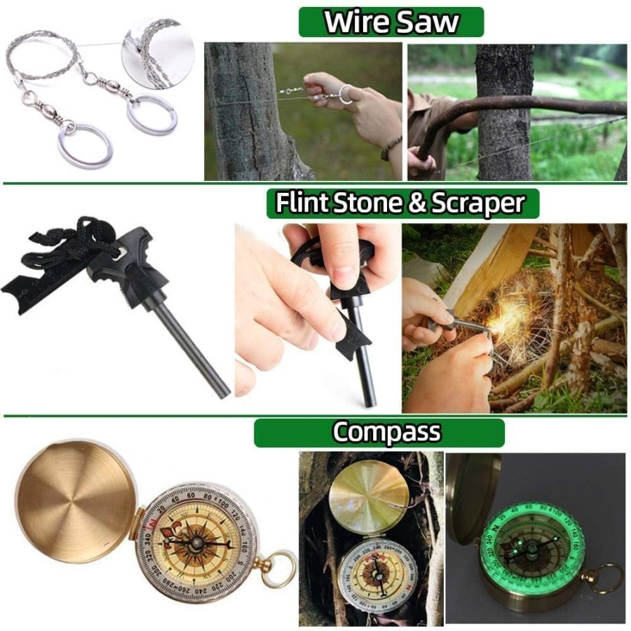 CRAFTMAX-Survival-Kit-Werkzeuge-Rettungsdecke-Taktikstift-Zange-Drahtsaege