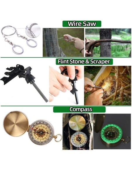 CRAFTMAX-Survival-Kit-Werkzeuge-Rettungsdecke-Taktikstift-Zange-Drahtsaege