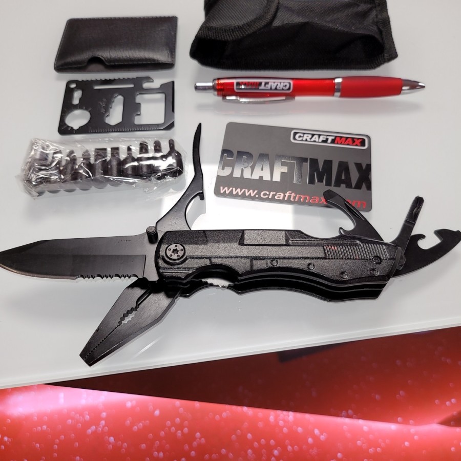 CRAFTMAX-Berggeist-Multi-Tool-Survival-Taschenmesser-Set-Edelstahl-Klappmesser-Zange-EDC-Kreditkartenmesser-1