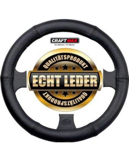 CRAFTMAX-Leder-Lenkrad-Ueberzug-schwarz-37-39cm