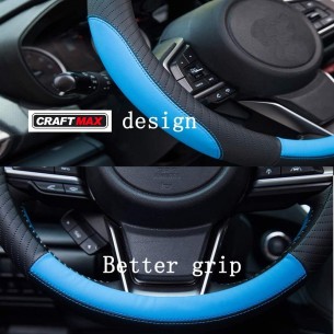 CRAFTMAX-echt-Leder-Lenkrad-Ueberzug-blau 2
