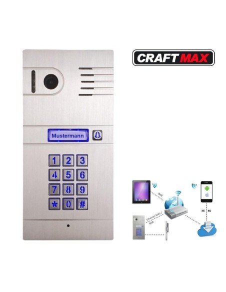CRAFTMAX-Video-Tuersprechanlage-im-edlen-Alu-Gehaeuse-W-Lan-Smartphone-App