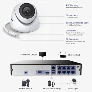 ANNKE-H.265-Pro-5MP-PoE-Ueberwachungskamera-System-Set-8CH-Videoueberwachung-NVR-Rekorder-2TB-Festplatte-mit-8X-5MP-HD-IP-Kamera 2