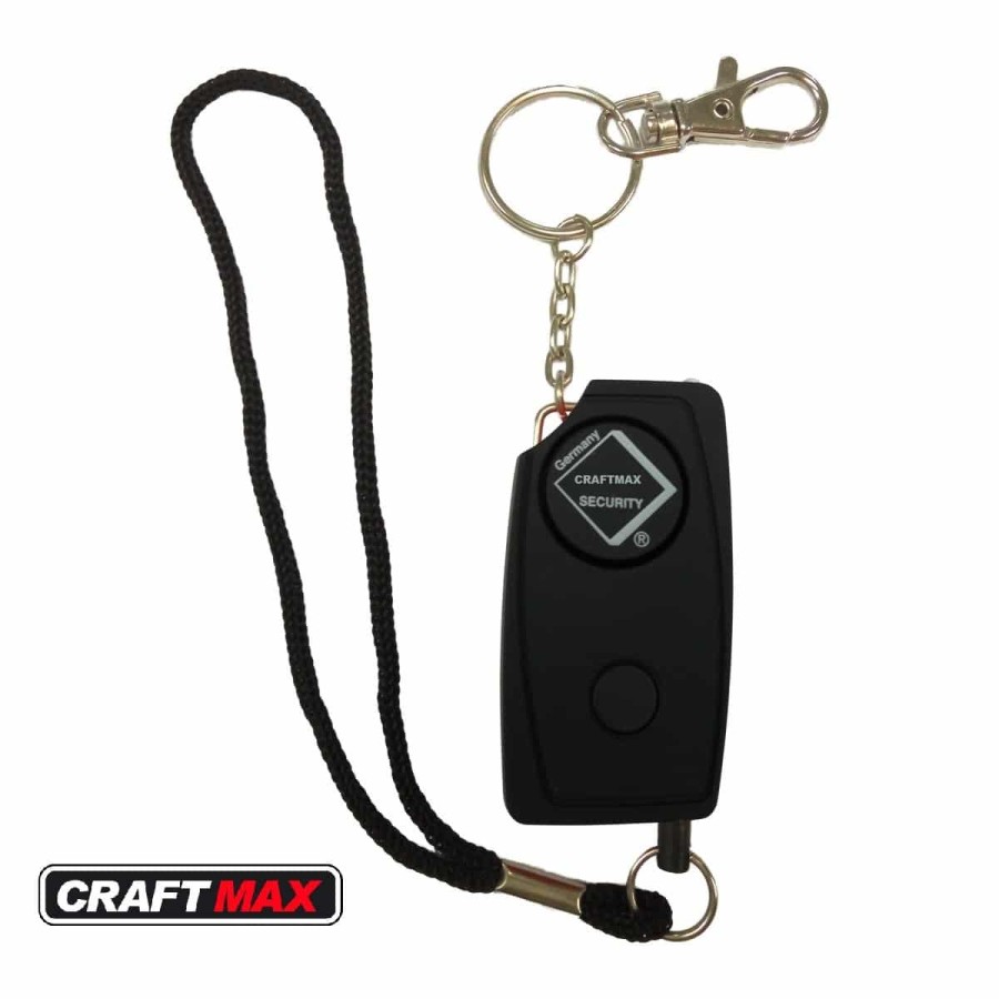 CRAFTMAX-24-7-soft-touch-Personenschutzalarm-extrem-lautem-Alarmton-LED-Lampe-schwarz