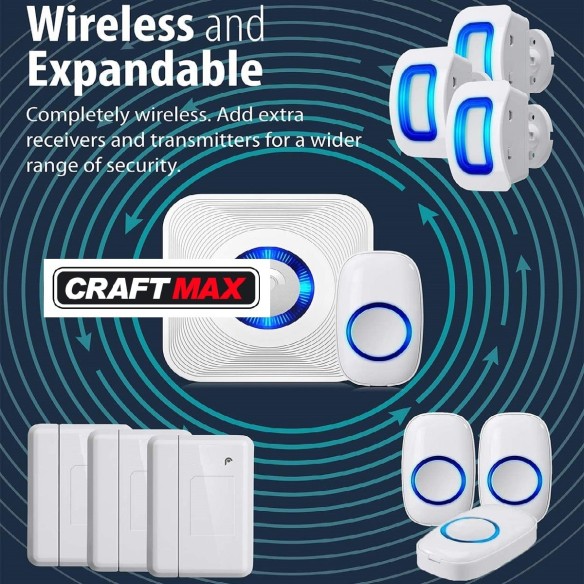 CRAFTMAX-Wireless-Durchgangsmelder-150m-Reichweite-versch.-Melodien-6