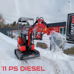 CRAFTMAX-Mini-Bagger-11PS-Dieselmotor-Kettenraupenantrieb
