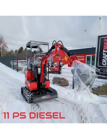 CRAFTMAX-Mini-Bagger-11PS-Dieselmotor-Kettenraupenantrieb