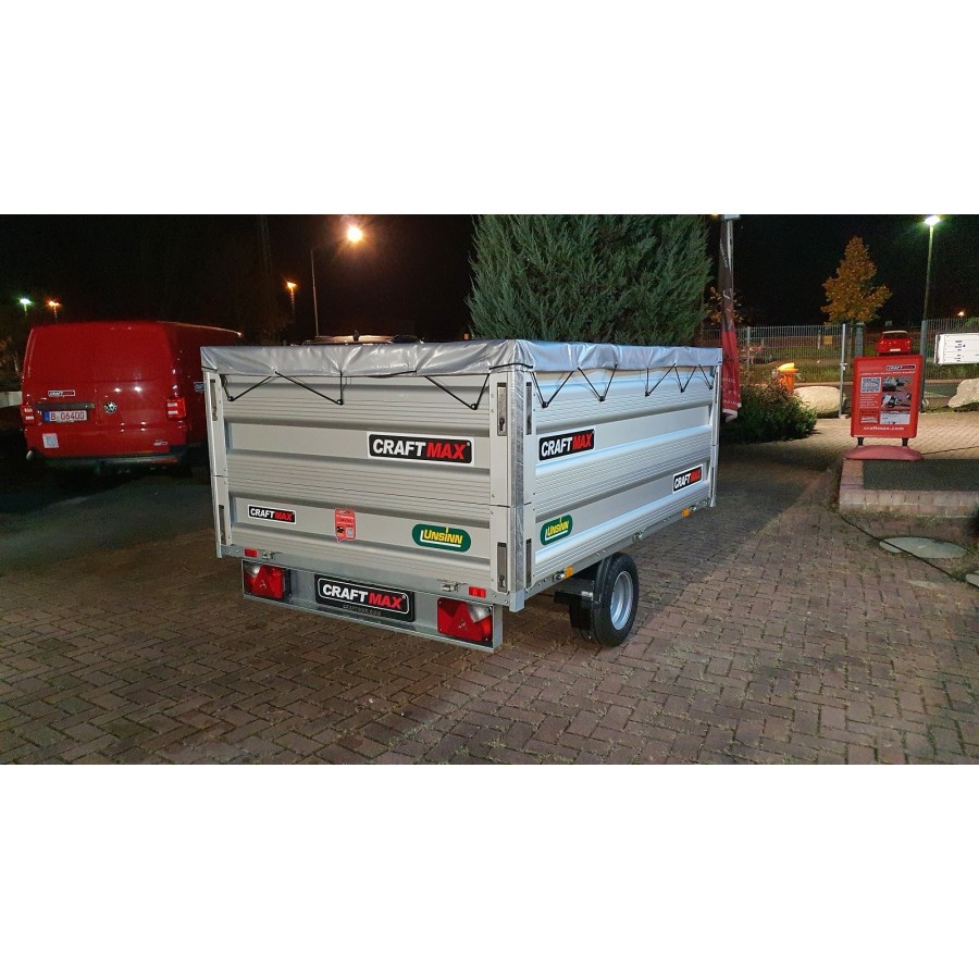CRAFTMAX-Heckkipper-1.350Kg-Stahlboden-V-Deichsel-85cm-Alu-Bordwaende-10-Zoll-100kmh-1
