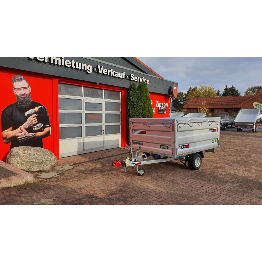 CRAFTMAX-Heckkipper-1350Kg-Stahlboden-V-Deichsel-85cm-Alu-Bordwaende-10-Zoll-100kmh-13