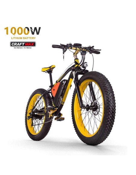 CRAFTMAX-fatboy-Elektrofahrrad-26-E-Bike-mit-48V-16Ah-1000W-Lithium-Batterie-Shimano-21-Gang-gelb-schwarz