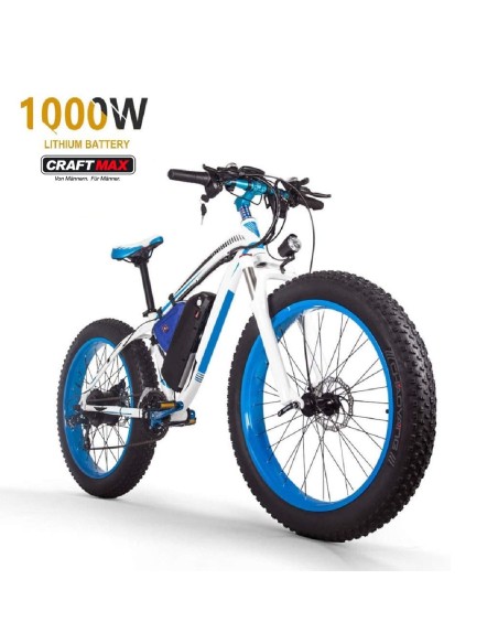 CRAFTMAX-fatboy-Elektrofahrrad-26-E-Bike-mit-48V-16Ah-1000W-Lithium-Batterie-Shimano-21-Gang-blau-weiss