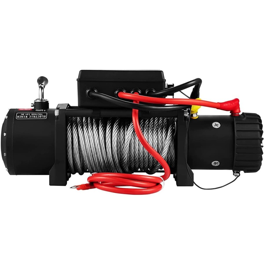 CRAFTMAX-Elektrische-Seilwinde-12V-mit-Fernbedienung-13500lbs-61235kg-Motor-485-kW-27m-Stahlseil-7