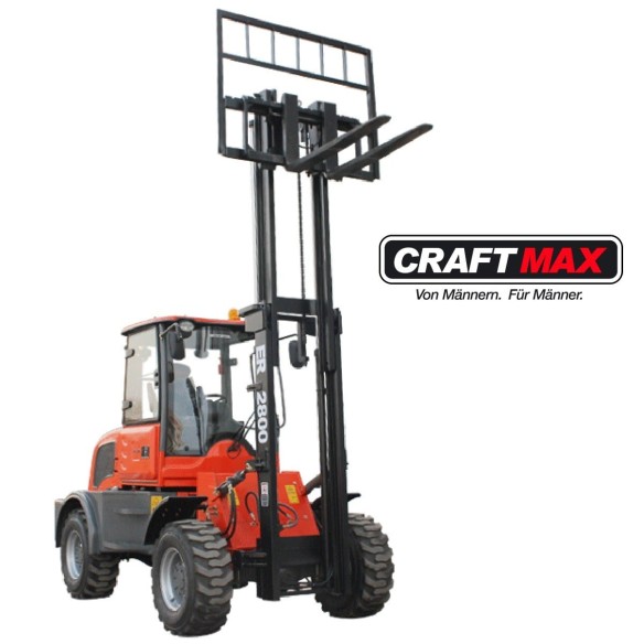 CRAFTMAX-roughTerrainForkLift-CERTF2800-Gabelstapler-schweres-Gelaende-Hubkraft-2000kg-Hubhoehe-3m-37KW-Diesel