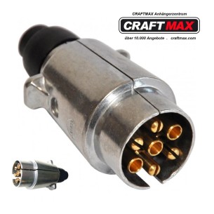 CRAFTMAX-Anhaenger-Stecker-7-polig-12V-Metall-steckbar