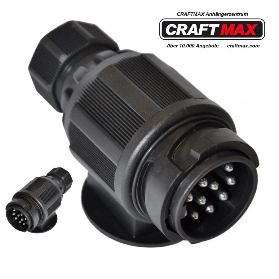 CRAFTMAX-Anhaenger-Stecker-13-polig-12V-Kunststoff-drehbar