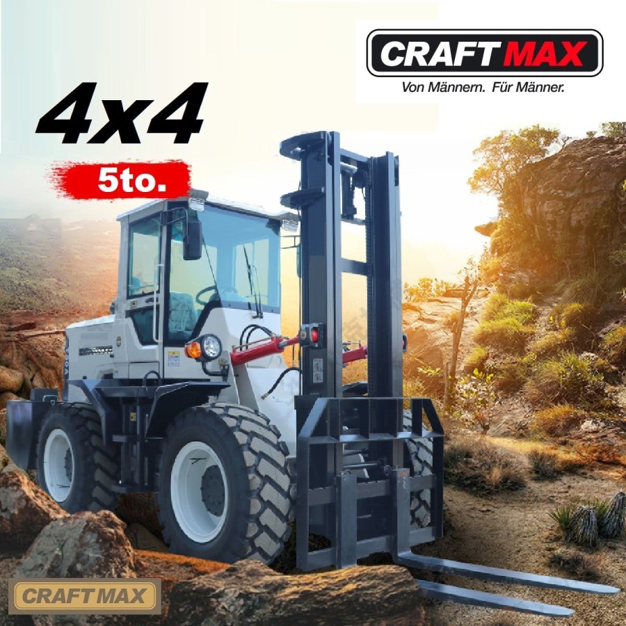 CRAFTMAX-roughTerrainForkLift-CMR5OY-Gabelstapler-fuer-schweres-Gelaende-Hubkraft-5000-Hubhoehe-4m-76KW-Diese-1