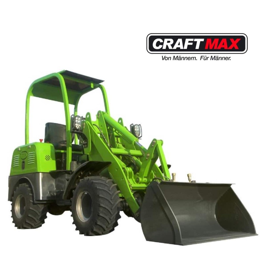 CRAFTMAX-4x4-WheelLoader-green-energy-48V400Ah-3-5h-Leistungszeit-Elektro-Radlader-1000kg-Hubkraft