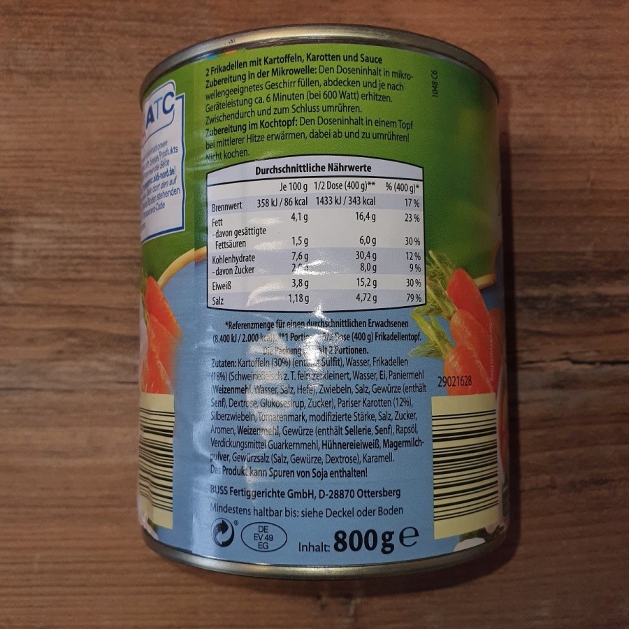 Fertiggericht-Notfallnahrung-Konserve-800g-Frikadellentopf-mit-Kartoffeln-Karotten-2