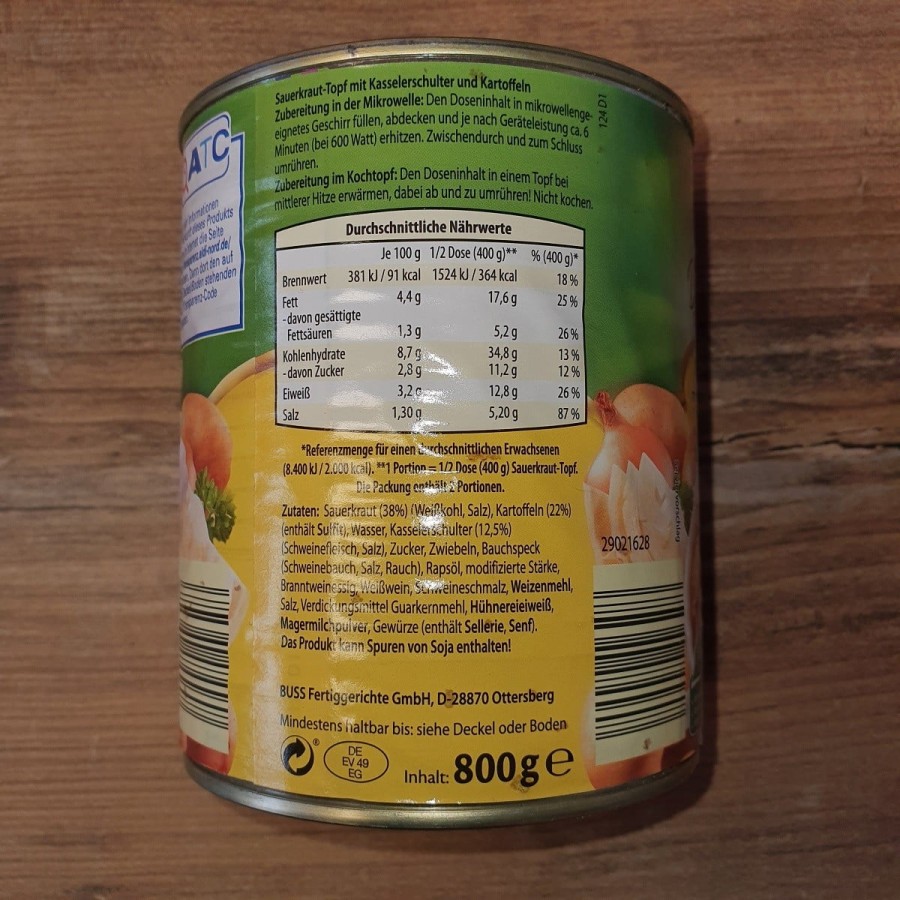 Fertiggericht-Notfallnahrung-Konserve-800g-Sauerkraut-Topf-mit-Kasslerschulter-und-Kartoffeln-2